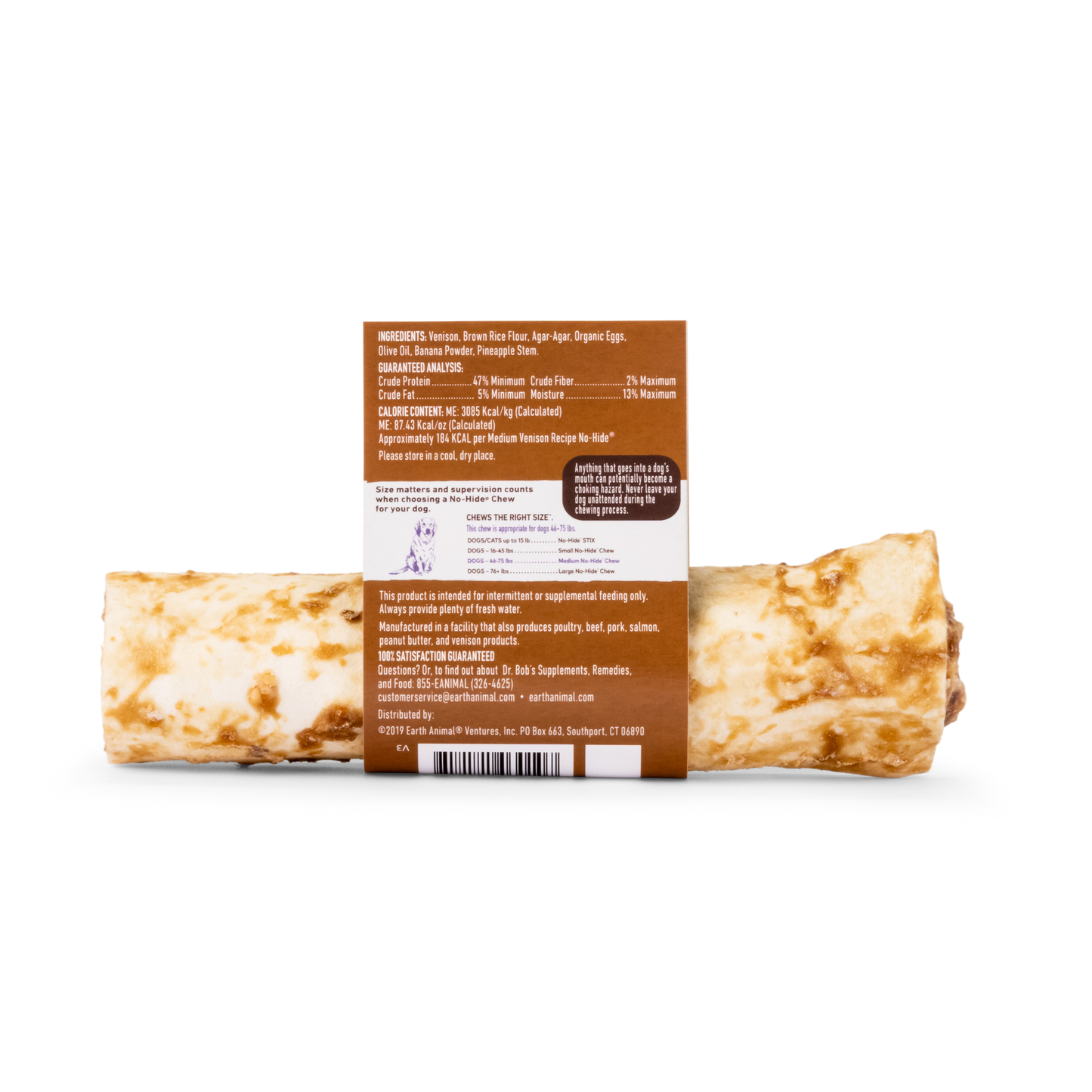 Earth Animal Venison No Hide Chews Medium Dog Treats 60g