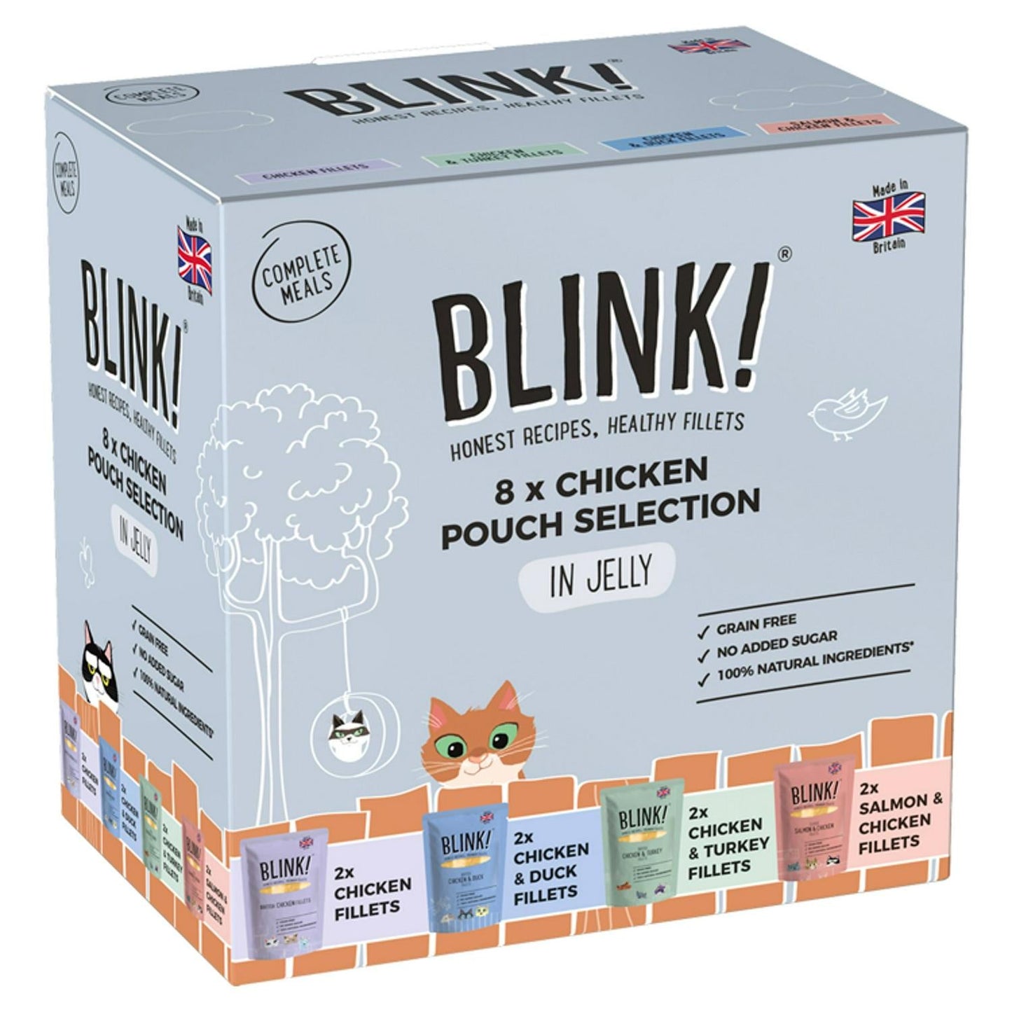 Blink Chicken Pouch Selection in Jelly Adult Wet Cat Food 8 x 85g
