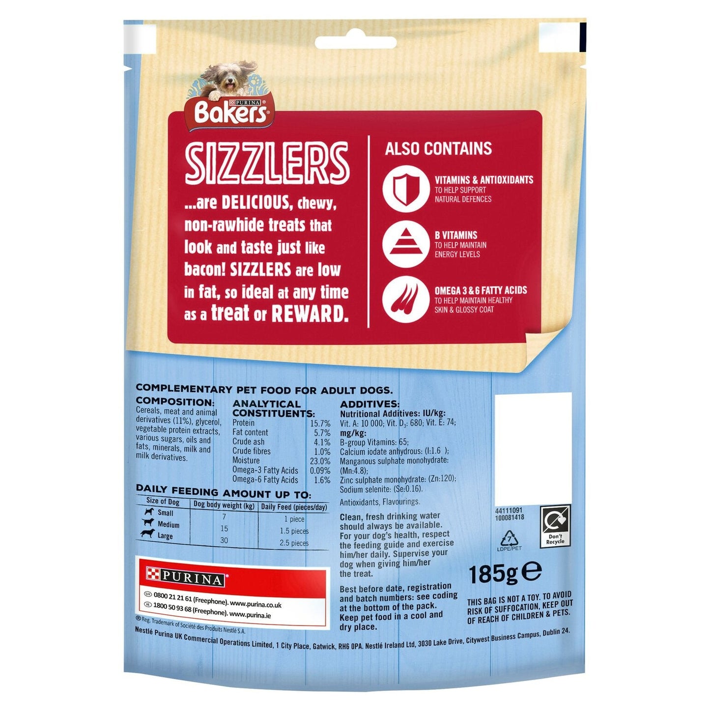 Bakers Sizzlers Bacon Dog Treats
