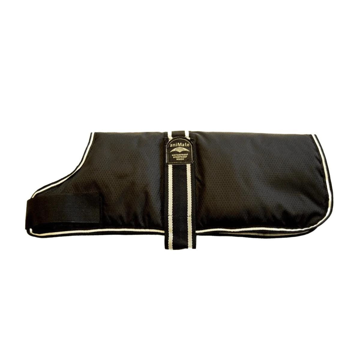 Animate Padded Waterproof Dog Coat Black 40cm