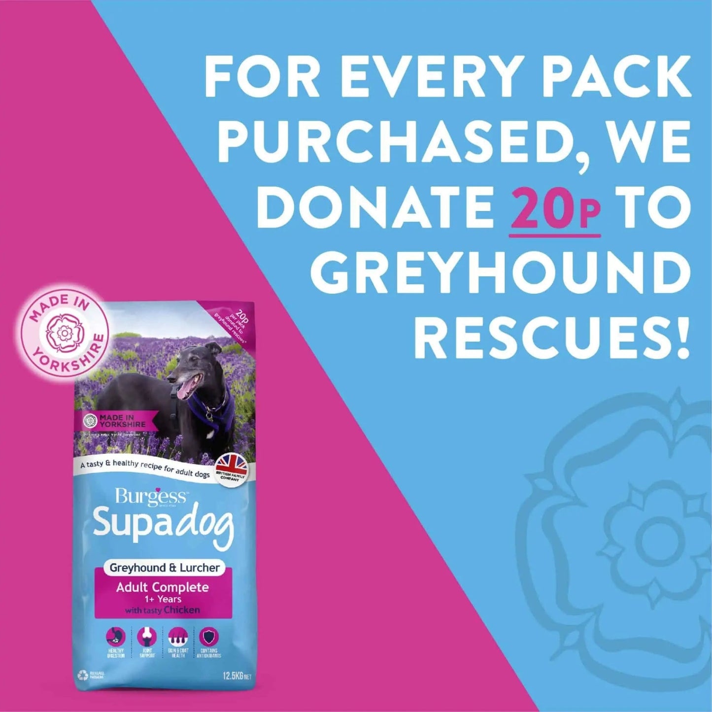 Burgess Greyhound & Lurcher with Chicken Dry Dog Food 12.5kg