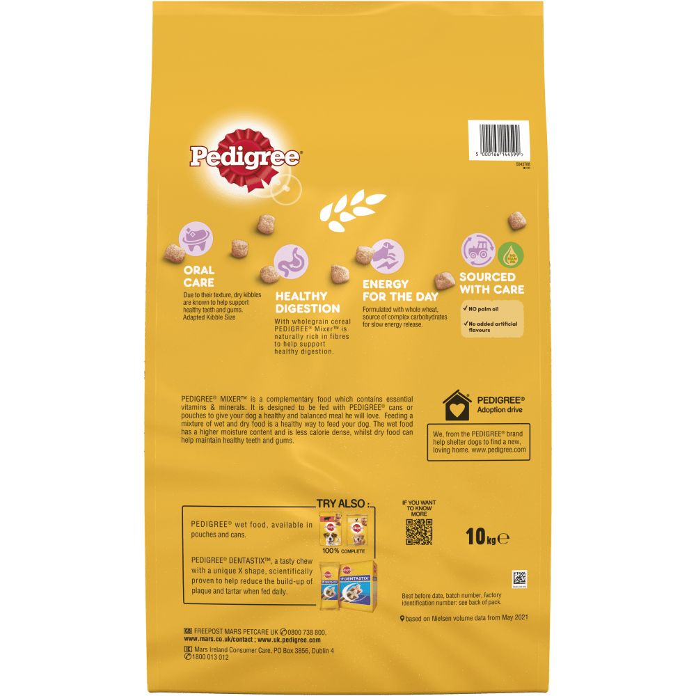Pedigree Mixer with Wholegrain Cereal Adult Dry Dog Food 10kg