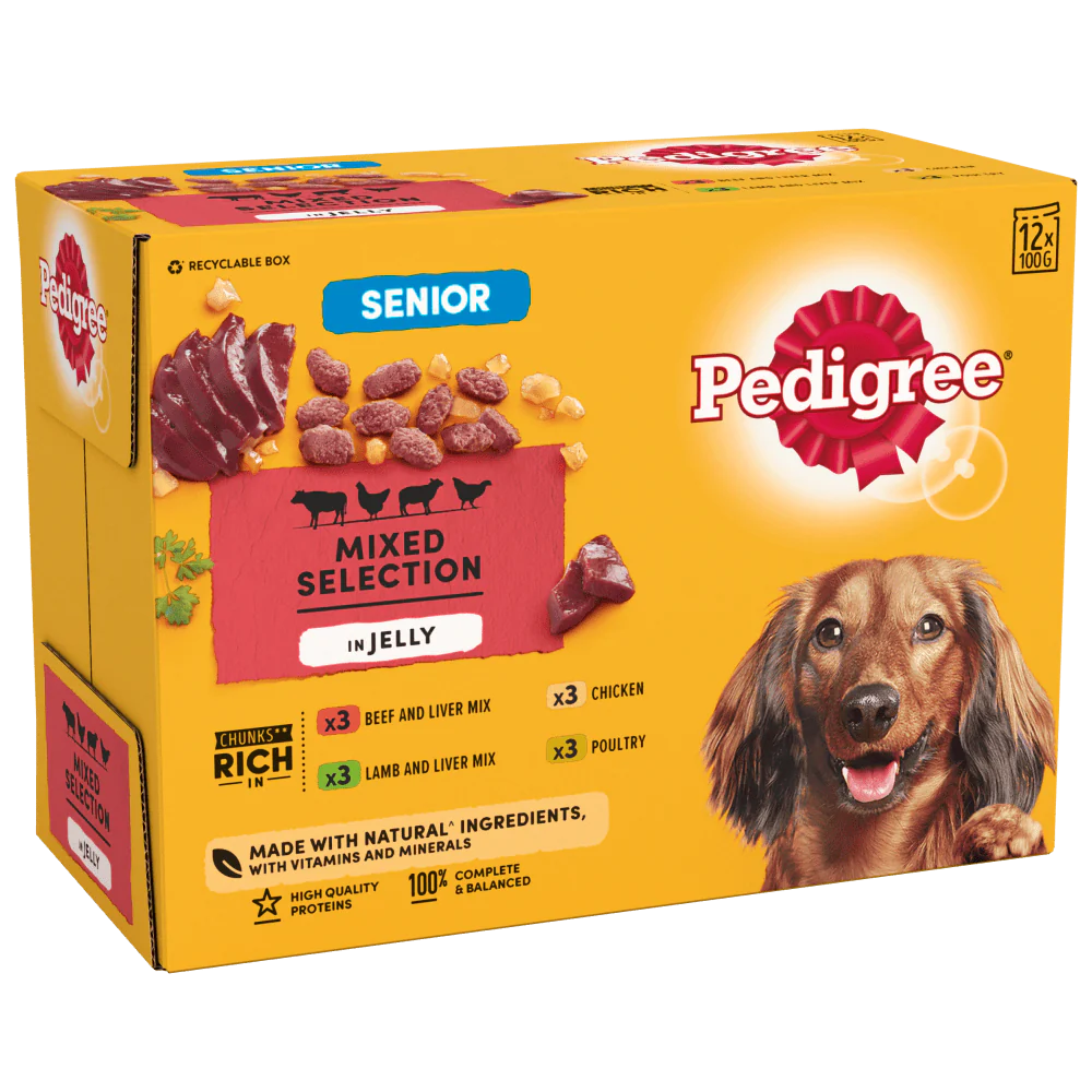 Pedigree Senior Mixed Selection in Jelly Wet Dog Food 12 x 100g