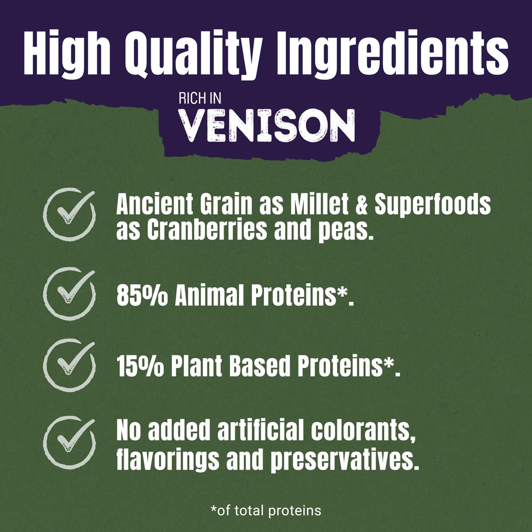 Adventuros Ancient Grain and Superfoods Rich in Venison Dog Treats 120g