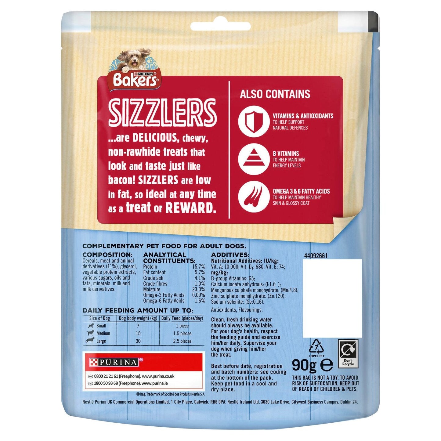Bakers Sizzlers Bacon Dog Treats