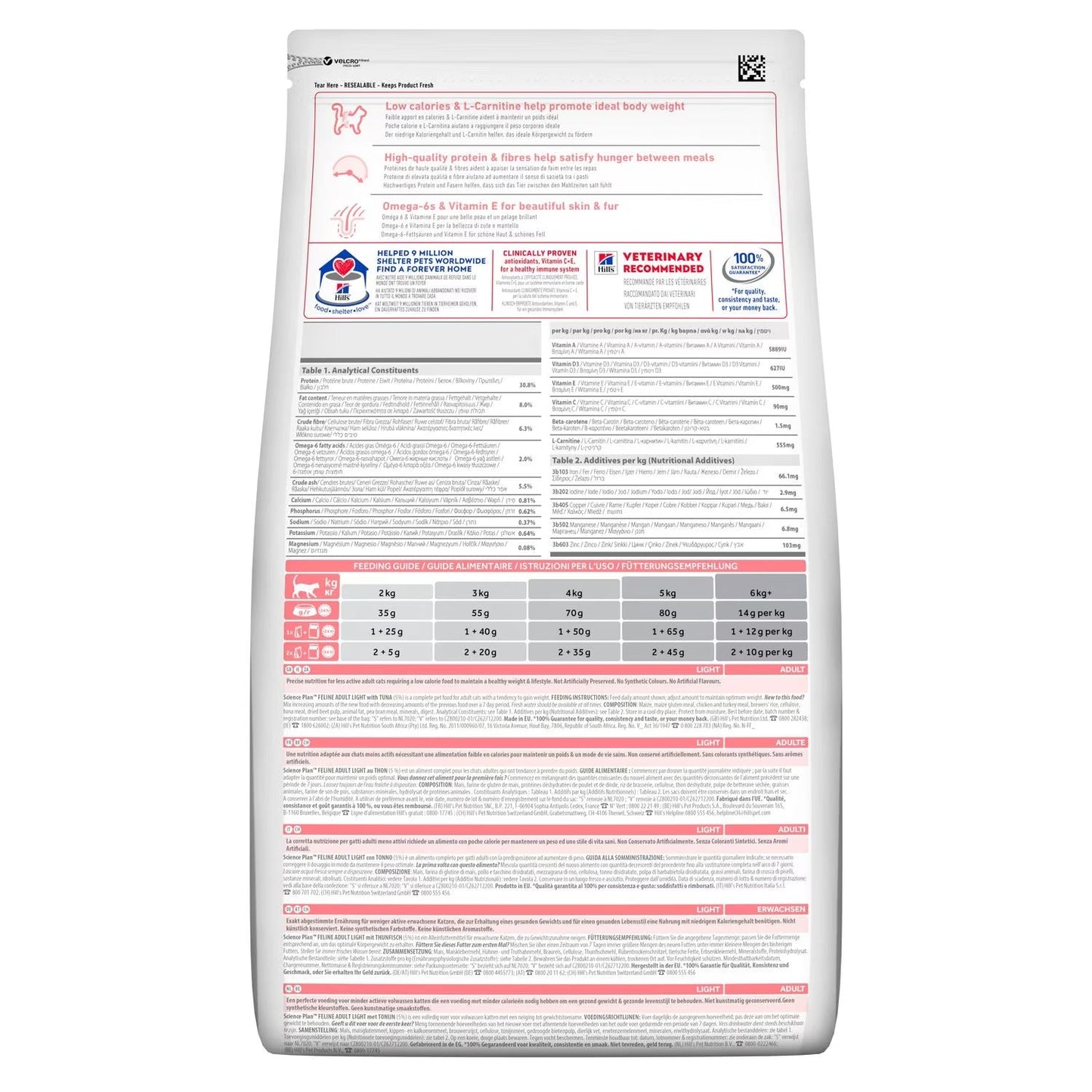 Hill's Science Plan Adult Light with Tuna Dry Cat Food 1.5kg