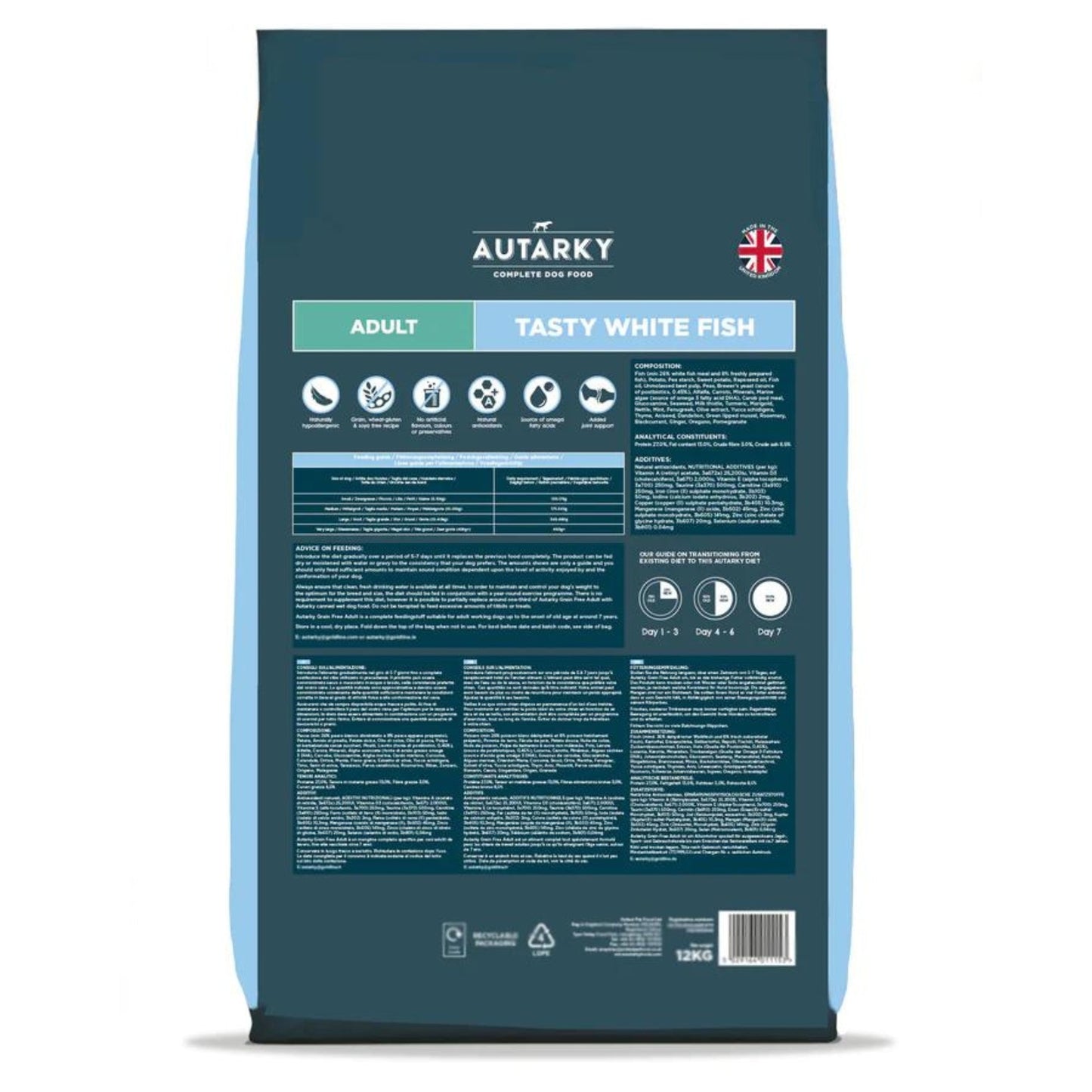 Autarky Adult Grain Free Tasty White Fish and Potato Dry Dog Food