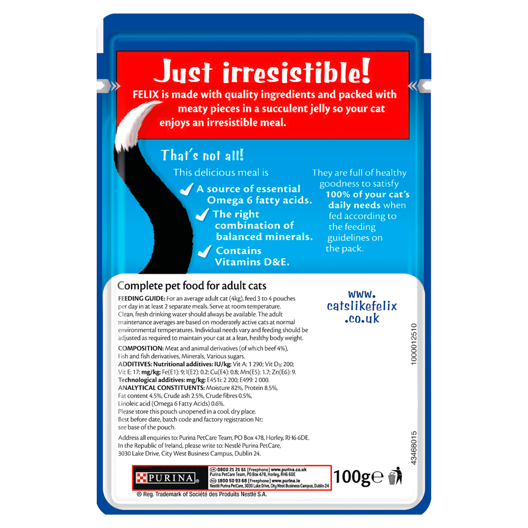 Felix Adult Original Beef in Jelly Wet Cat Food