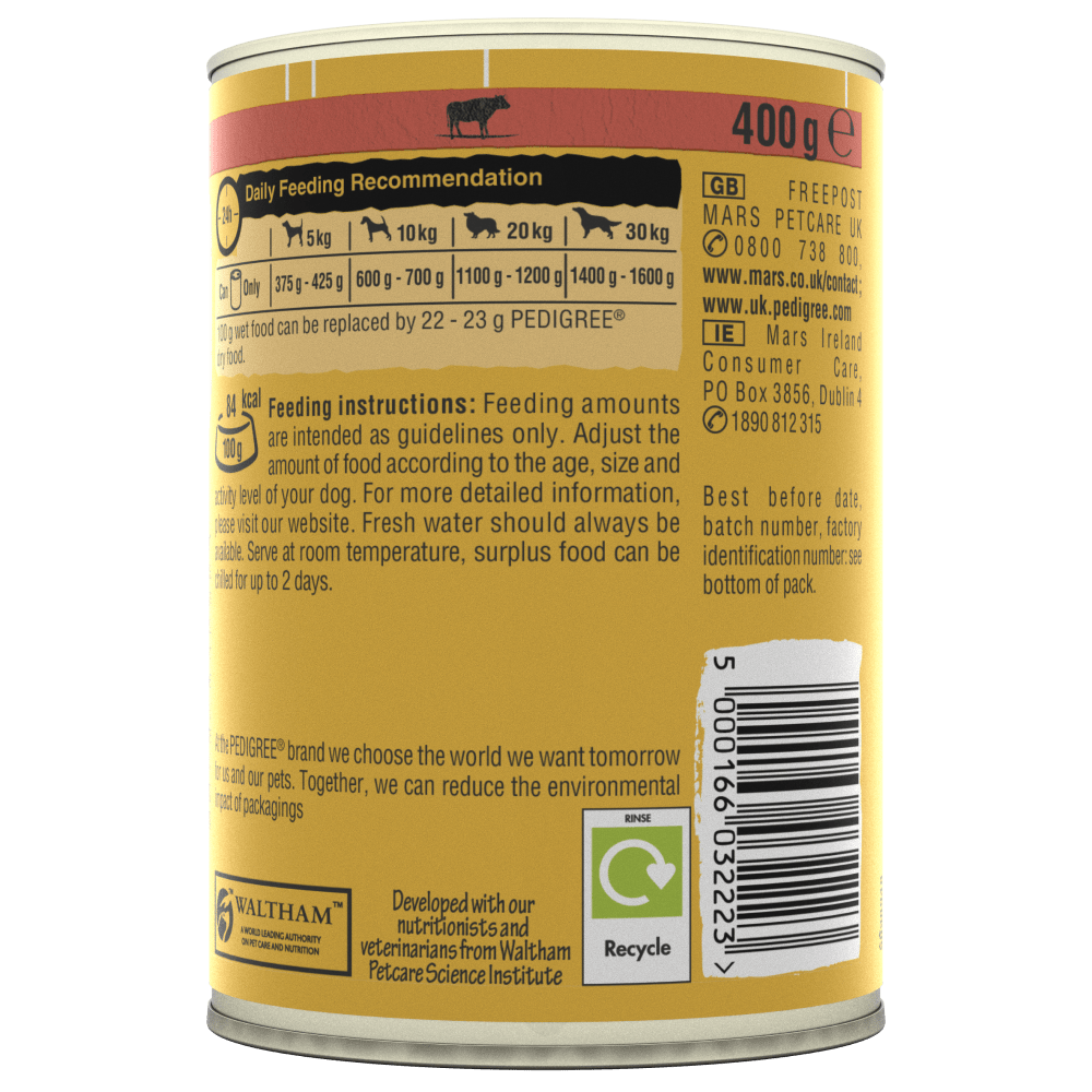 Pedigree Chunks in Gravy with Beef Adult Wet Dog Food 400g