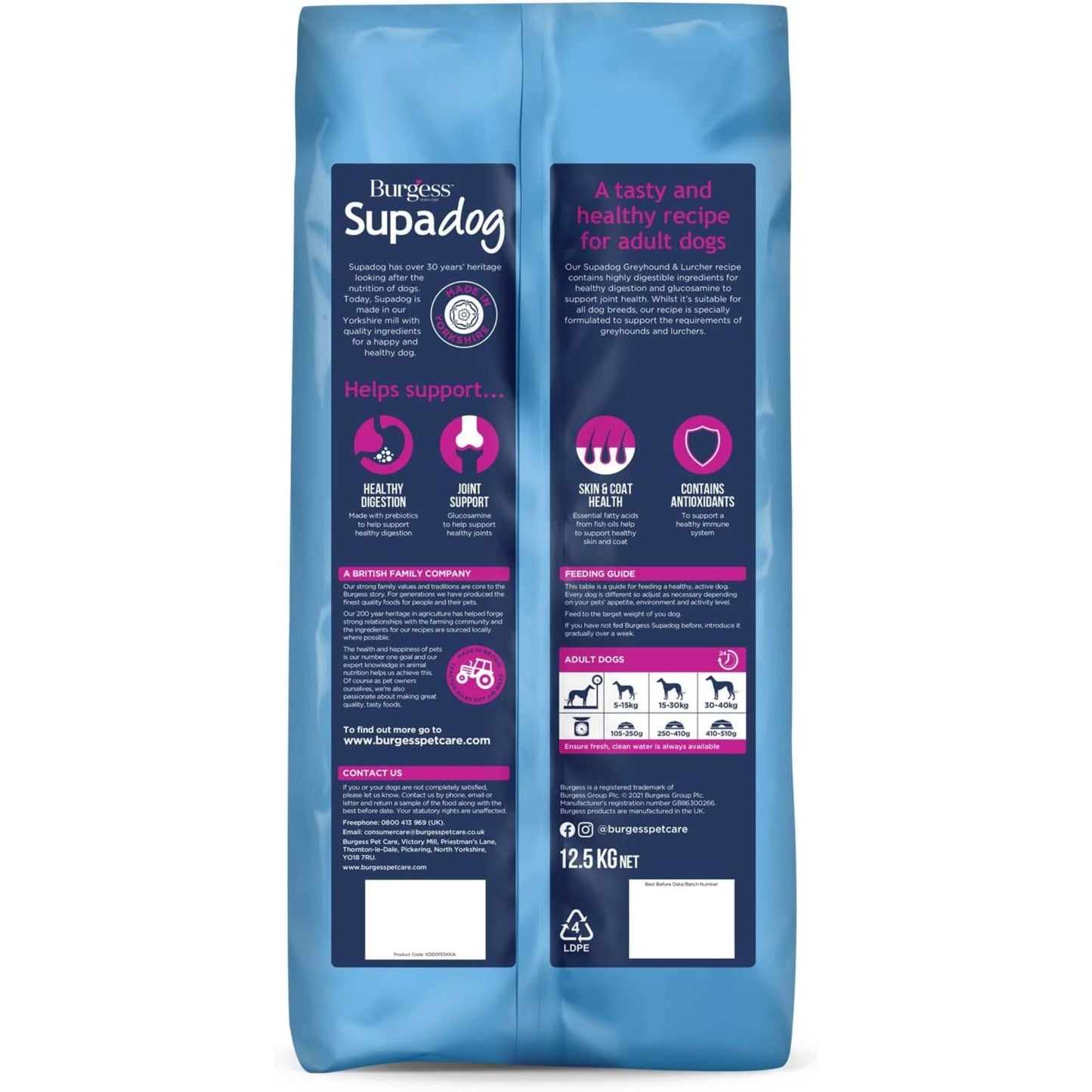 Burgess Greyhound & Lurcher with Chicken Dry Dog Food 12.5kg