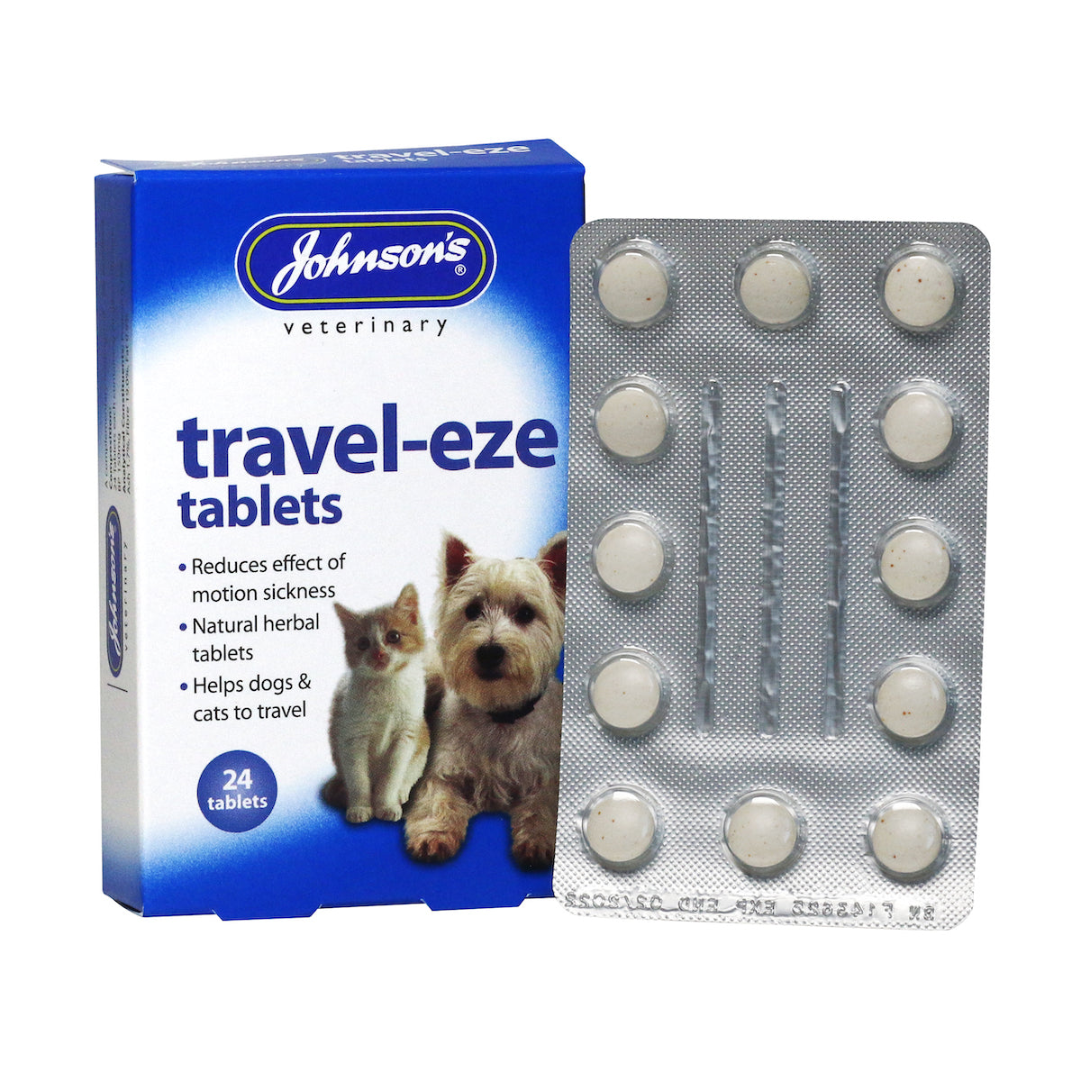 Johnsons Travel Eze Tablets for Dogs 24 tablets