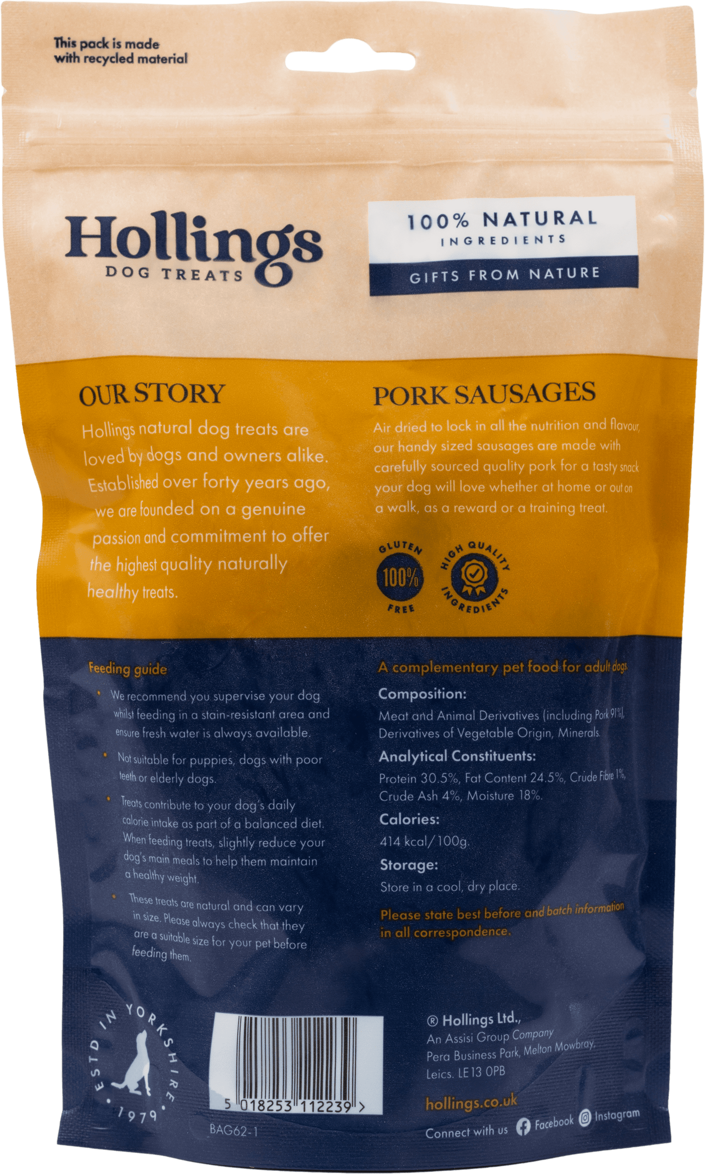 Hollings Pork Sausage 1kg