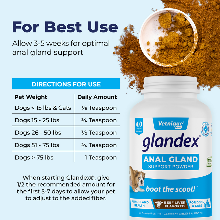 Vetnique Labs Glandex Anal Gland Powder Supplement for Dogs & Cats with Pumpkin 70g