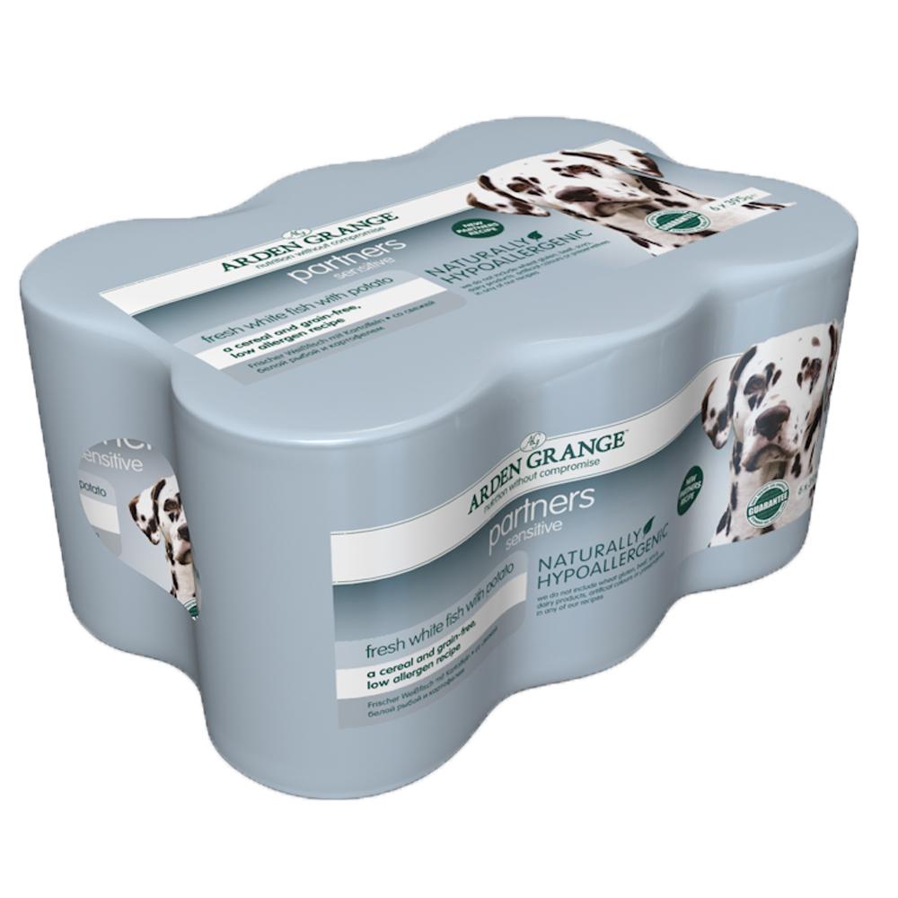 Arden Grange Adult Partners Sensitive Fresh White Fish & Potato Wet Dog Food 6 x 395g