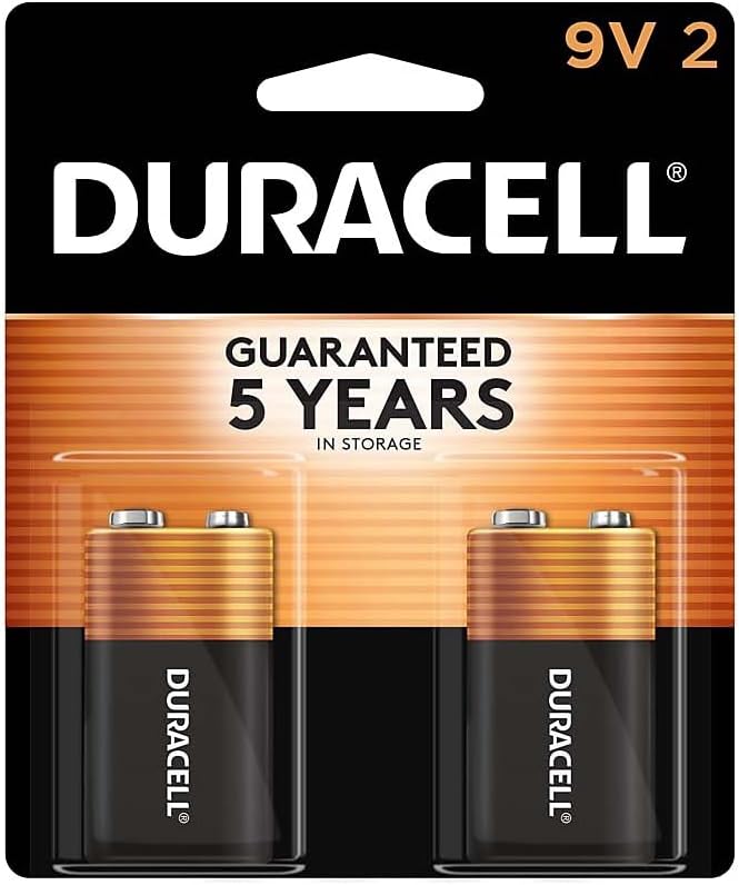 Duracell Coppertop 9V Batteries, 2/Pack