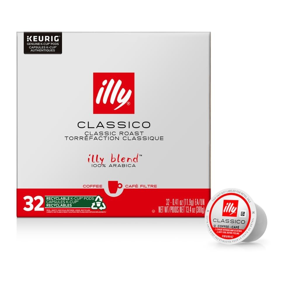 illy Classico Medium Roast Coffee K-Cups 32 Count 13.4 oz (480g)