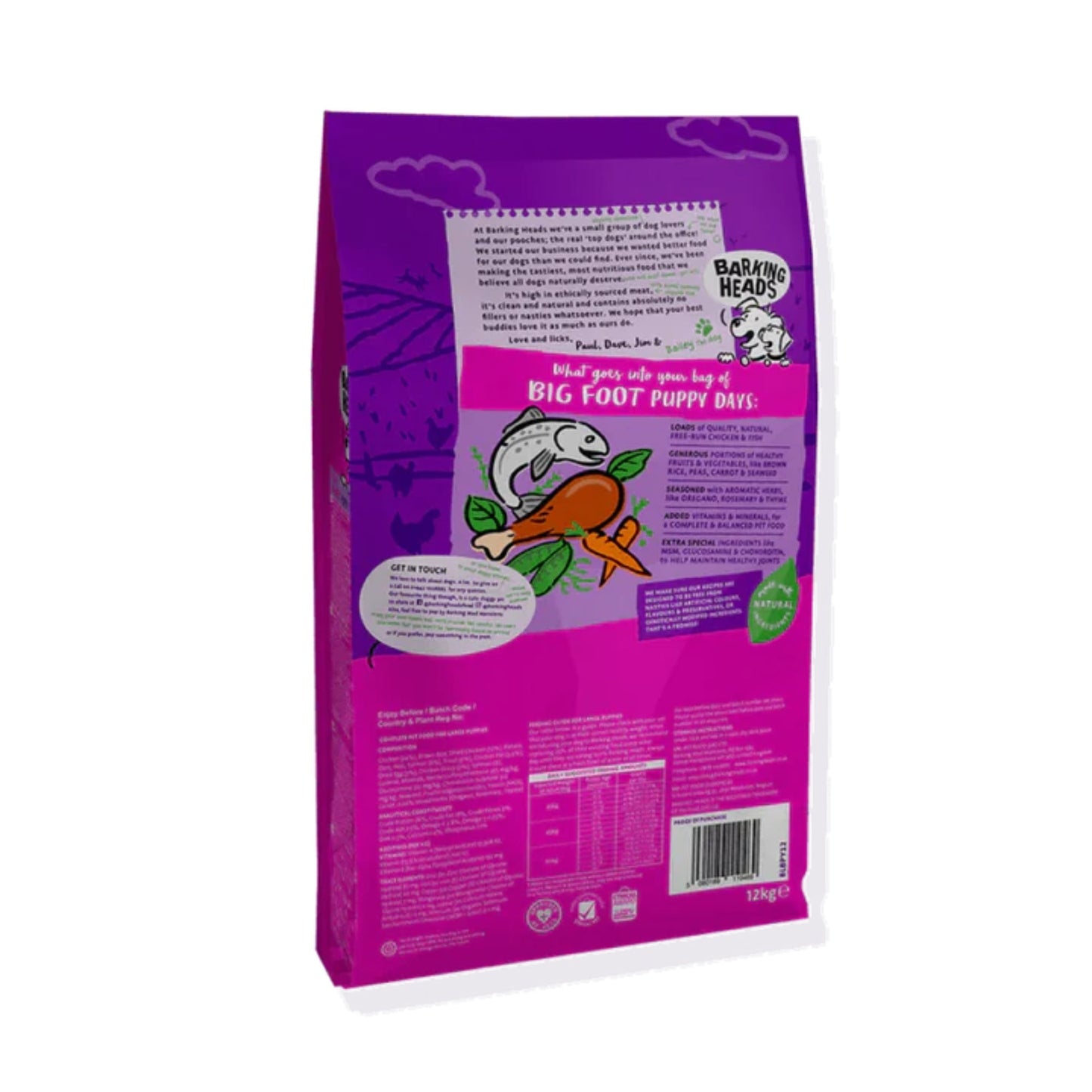 Barking Heads Big Foot Puppy Days Large Dry Dog Food 12kg