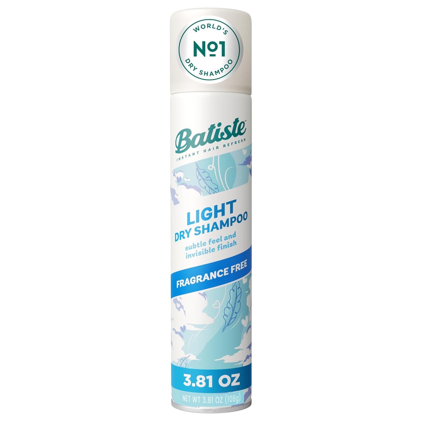 Batiste Light Dry Shampoo Fragrance Free 3.81 oz (109ml)