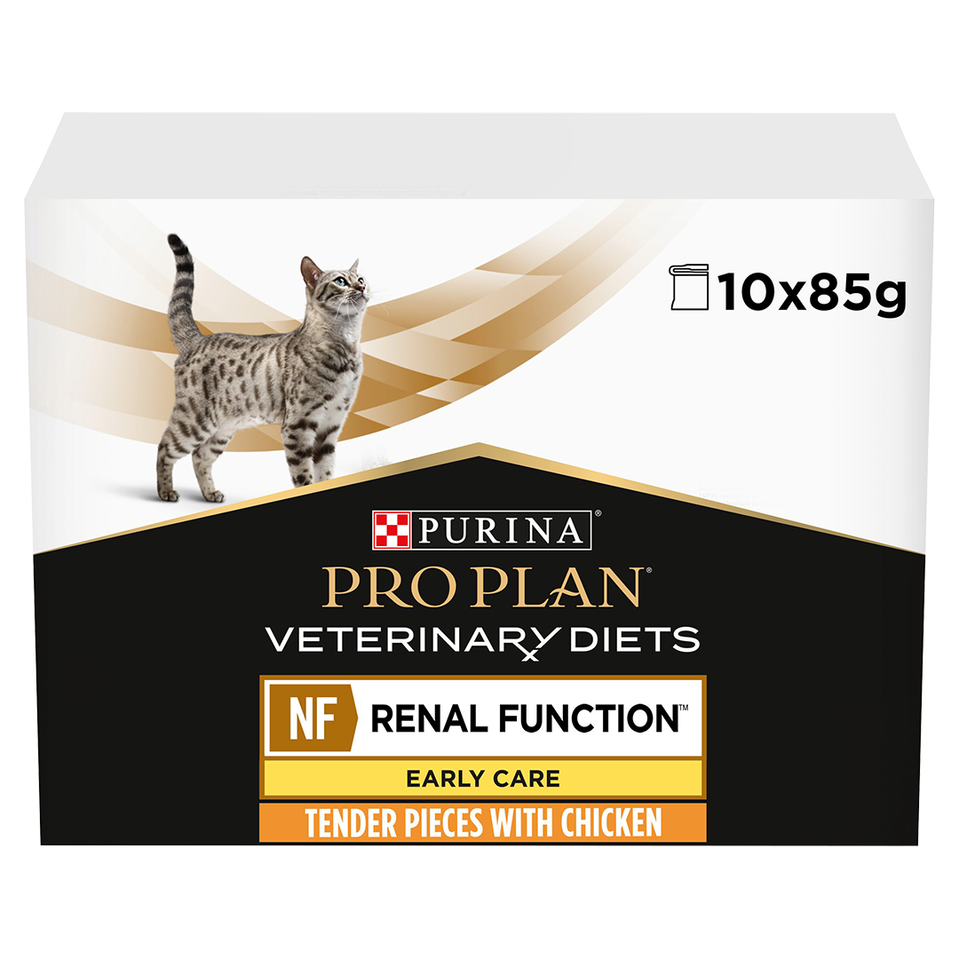 Pro Plan Veterinary NF Renal Function Early Care with Chicken Wet Cat Food Pouch 10 x 85g