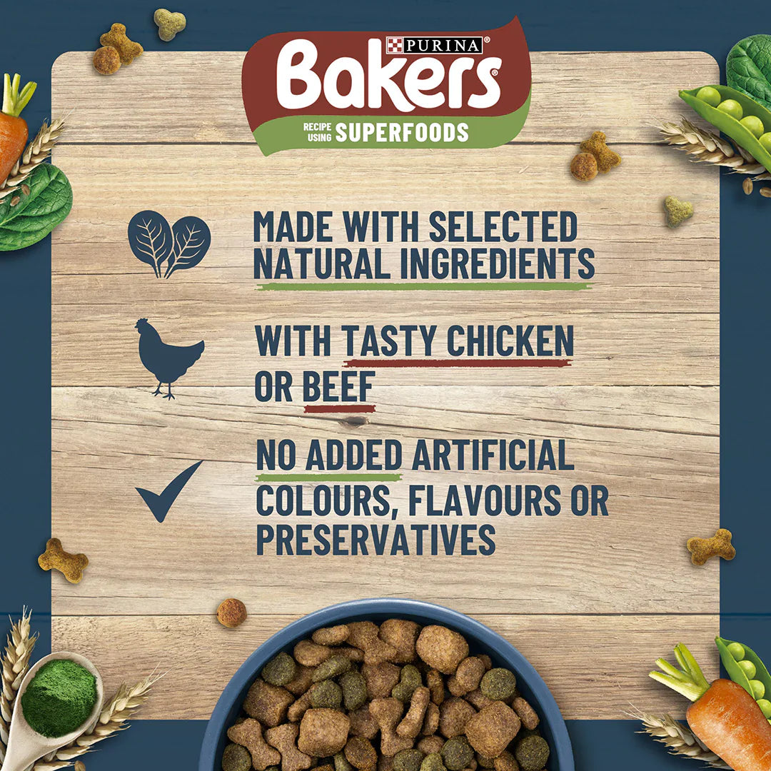 Bakers Adult Beef with Vegetables Dry Dog Food 14kg