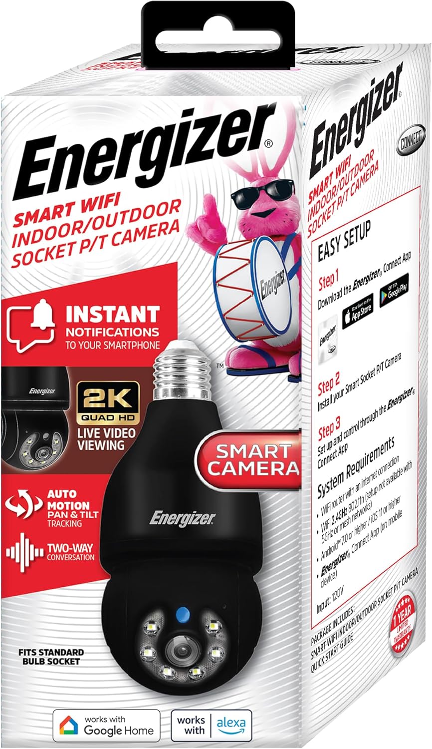 Energizer Smart Outdoor 2K QHD Security Socket Camera