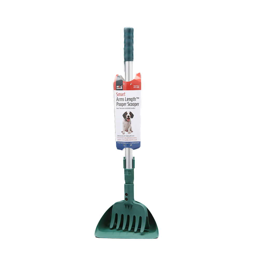 MDC Arms Length Pooper Scooper Shovel with Rake & Receptacle Green