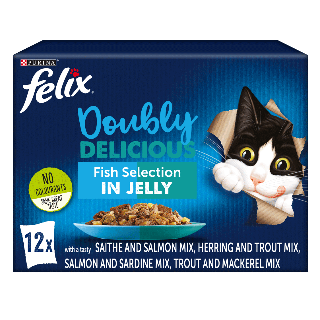 Felix Adult Doubly Delicious Fish Selection Wet Cat Food 12 x 100g