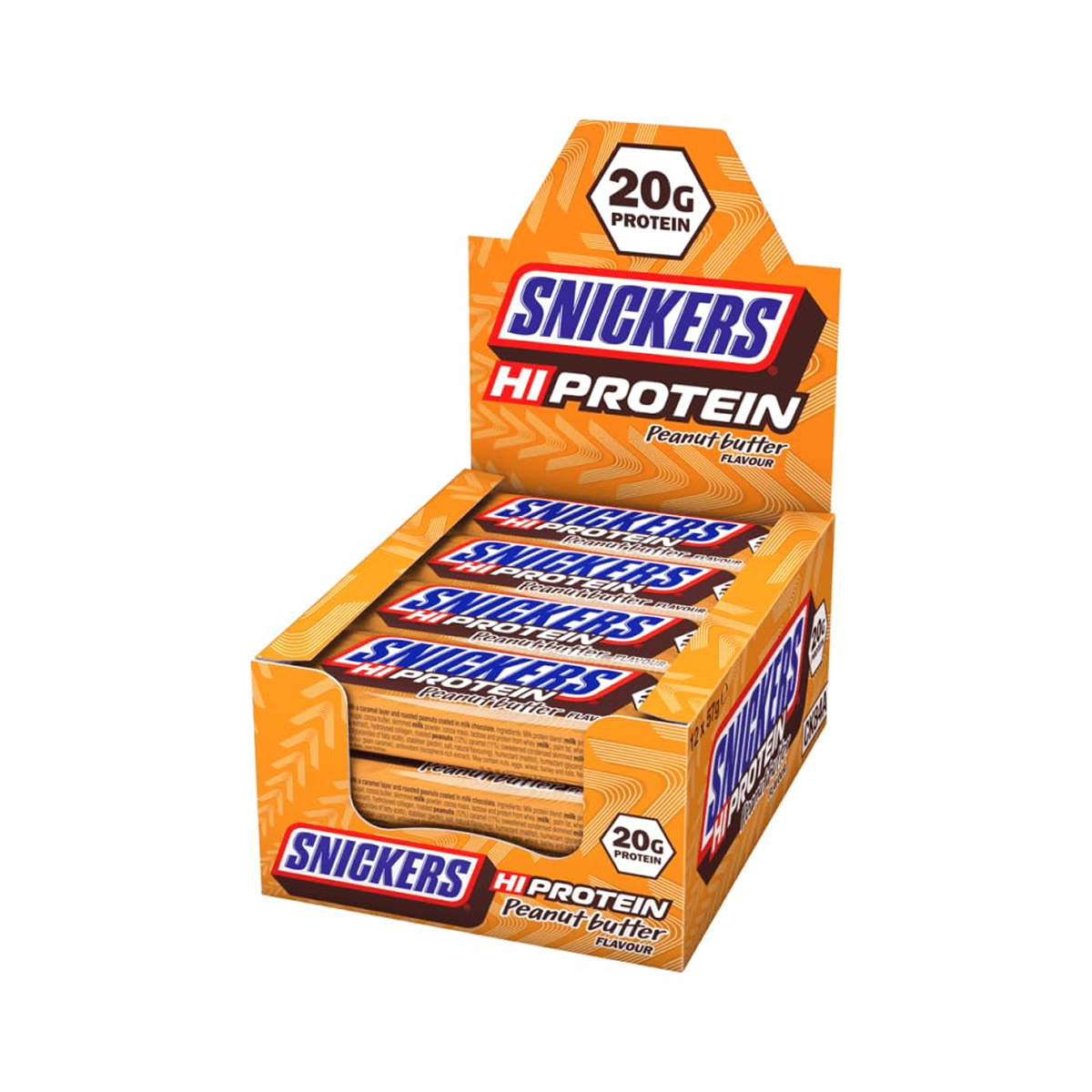 Snickers HI-Protein Peanut Butter Flavour Bars 55 g (Pack of 12)