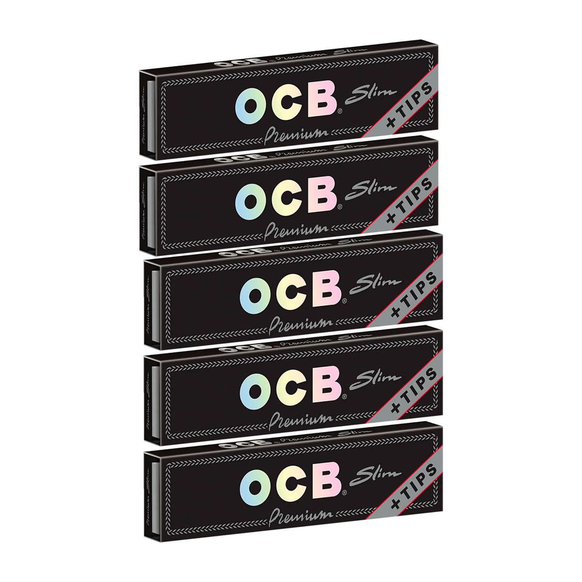 OCB Premium King Slim Rolling Papers 109mm with Tips (Pack of 5)