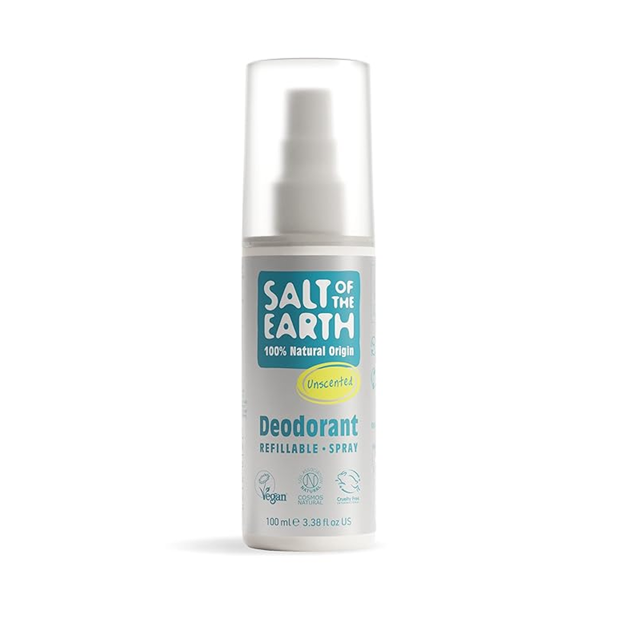 Salt of the Earth Refillable Natural Deodorant Spray Unscented 100 ml