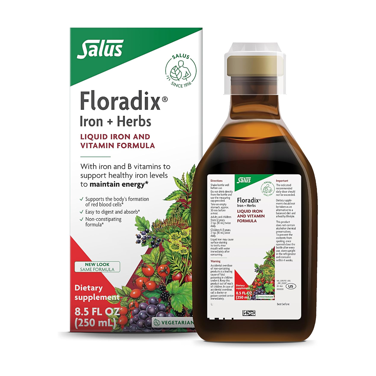 Floradix Iron + Herbs Liquid Herbal Supplement 250 ml