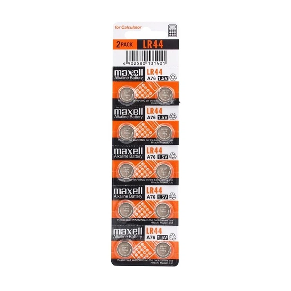 Maxell LR44 A76 AG13 Alkaline Button Battery 10-Pack