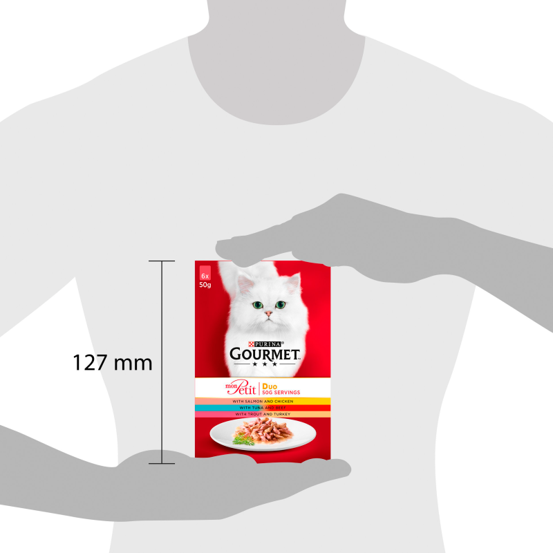 Gourmet Mon Petit Duo Fish and Meat Selection Cat Food 6 x 50g