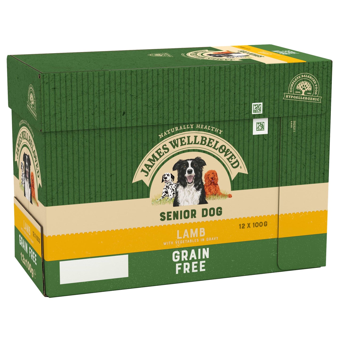 James Wellbeloved Grain Free Lamb Senior Dog Pouches - 12 x 100g