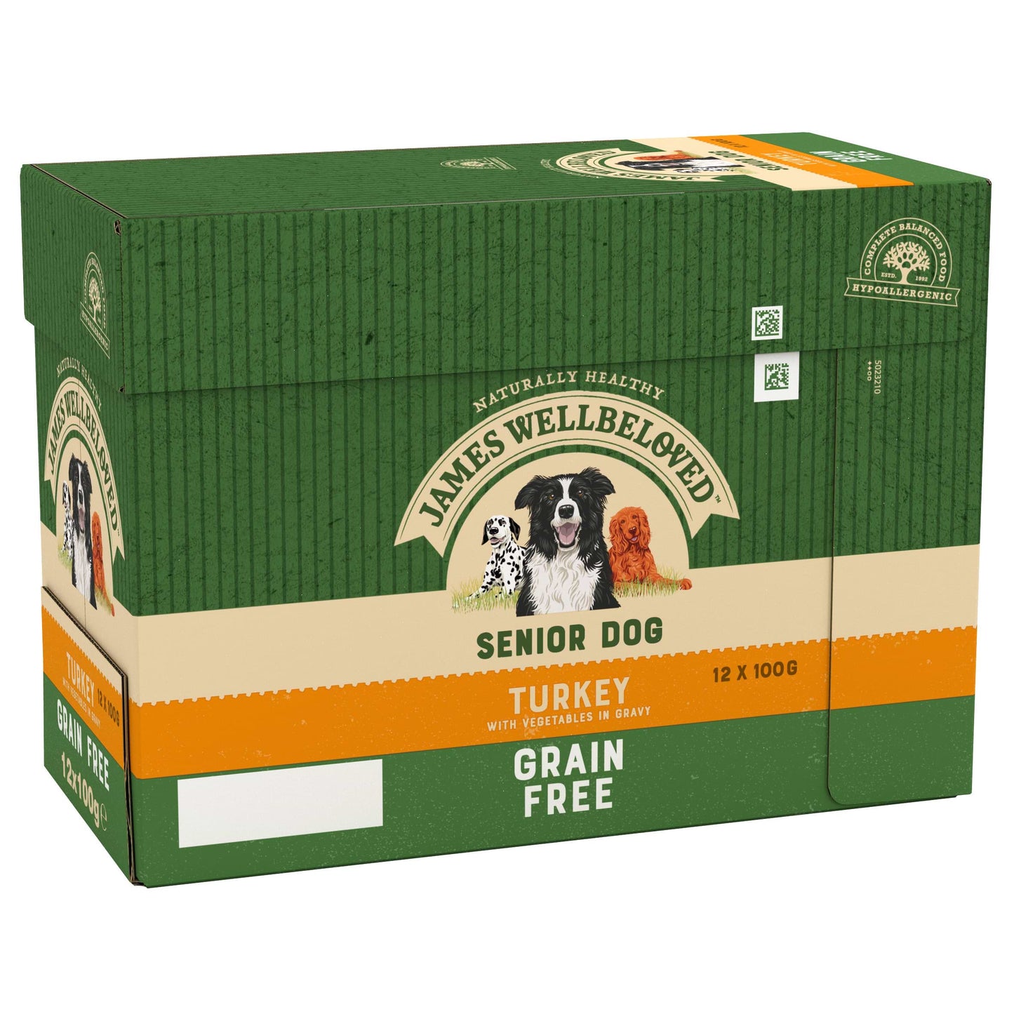 James Wellbeloved Grain Free Turkey Senior Dog Pouches - 12 x 100g