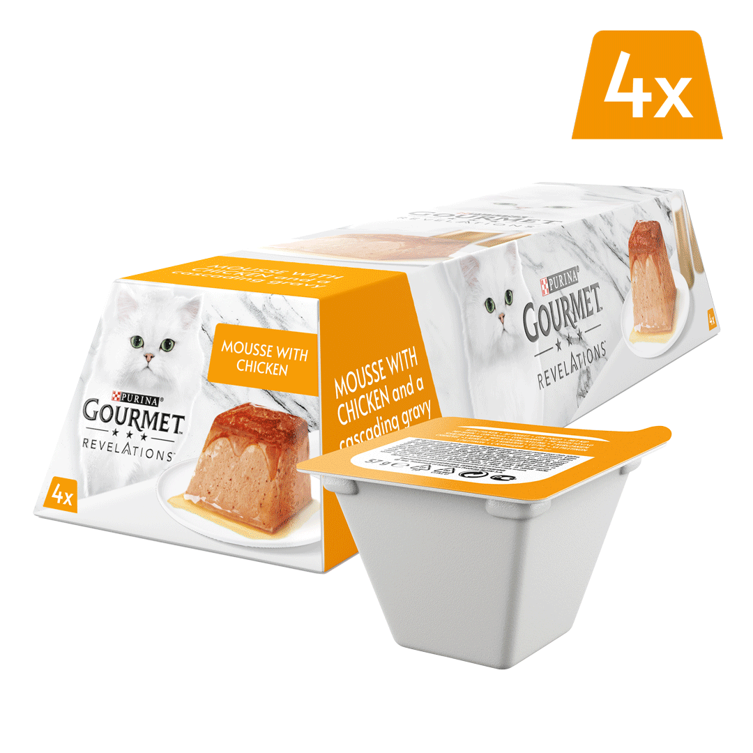 Gourmet Adult Revelations Mousse with Chicken Wet Cat Food 4 x 57g