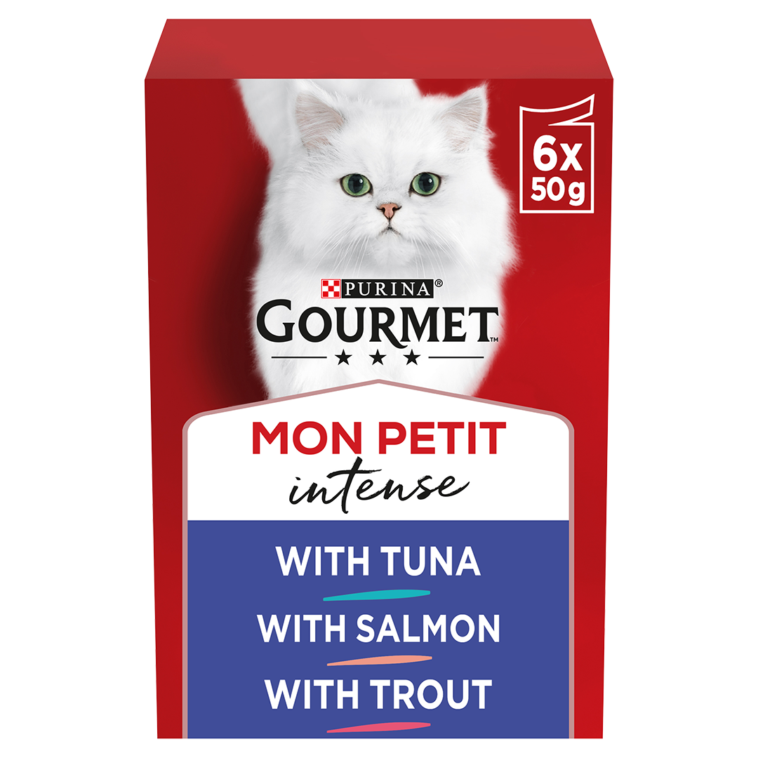 Gourmet Adult Mon Petit Fish Variety (Tuna, Salmon and Trout) Wet Cat Food 6 x 50g
