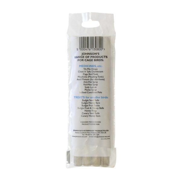 Johnsons Sanded Perch Covers for Budgies & Canaries 4 in a packet