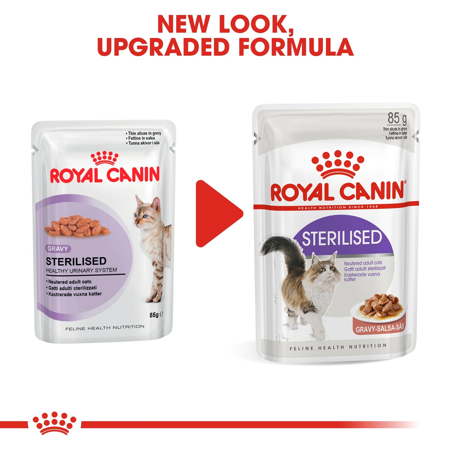 Royal Canin Feline Adult Sterilised in Gravy Wet Cat Food Pouches - 12 x 85g