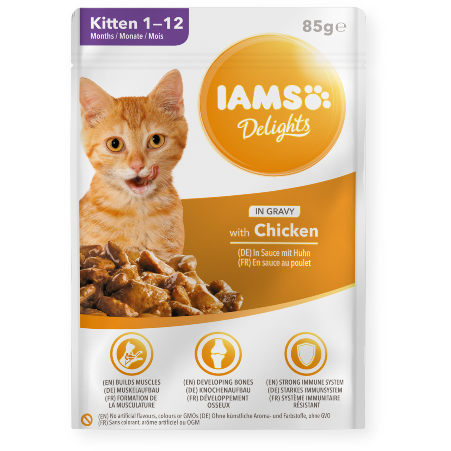 Iams Delights Kitten Chicken in Gravy Wet Cat Food 12 x 85g