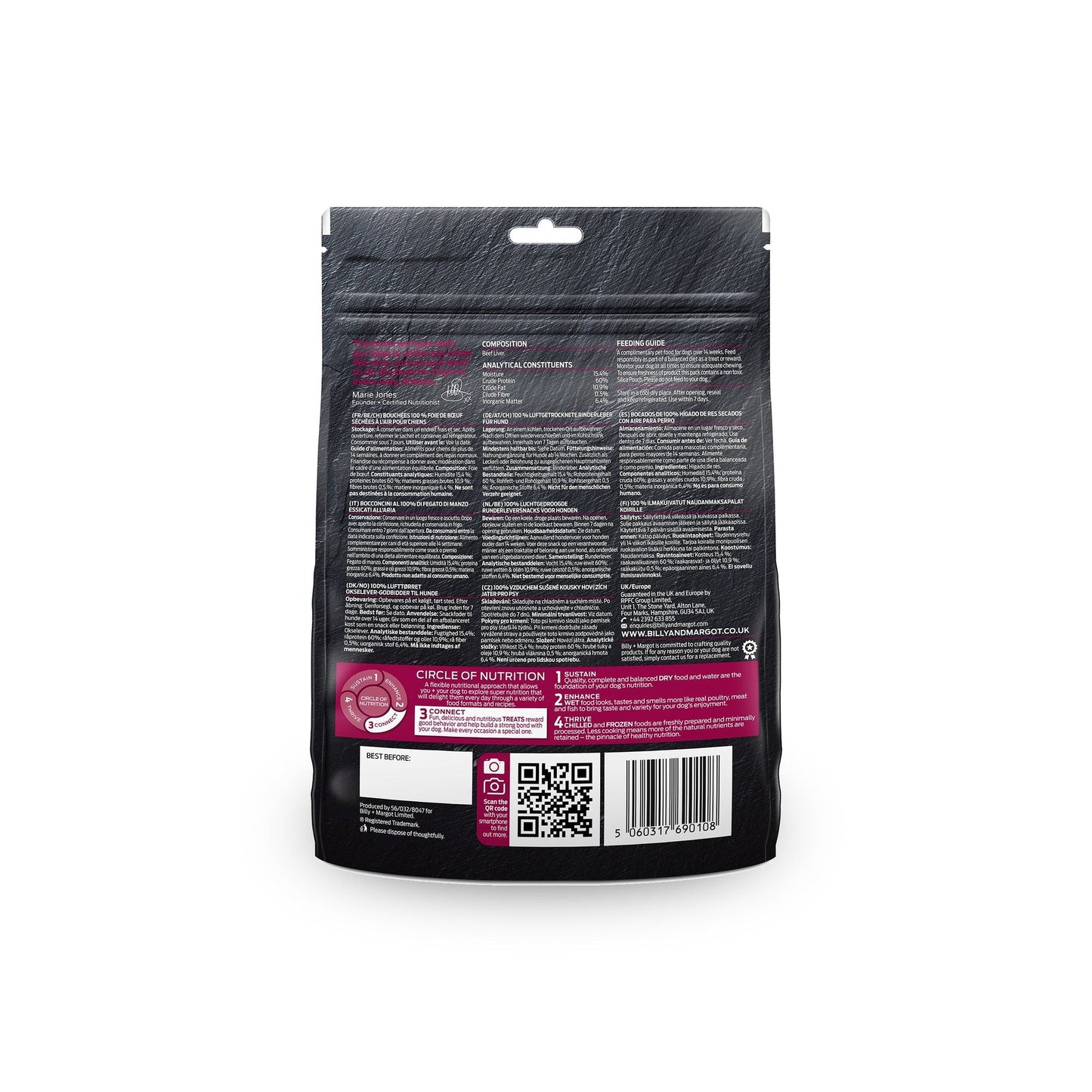 Billy & Margot Beef Liver Bites Dog Treats 75g