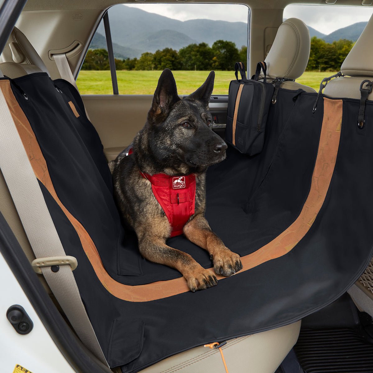 Kurgo Wander Hammock Dog Seat Cover Black