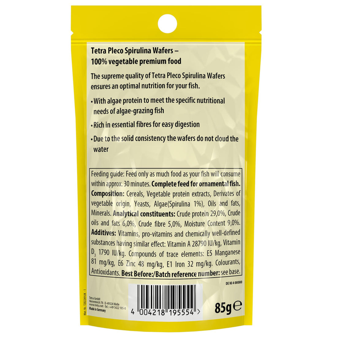 Tetra Pleco Spirulina Wafers Fish Food 85g