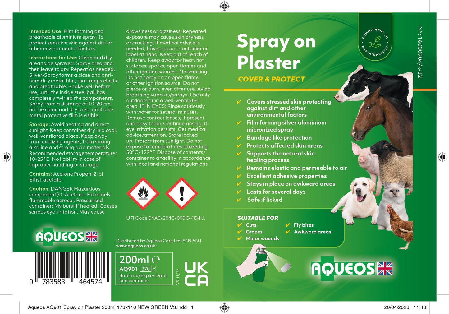 Aqueos Spray on Plaster 200ml