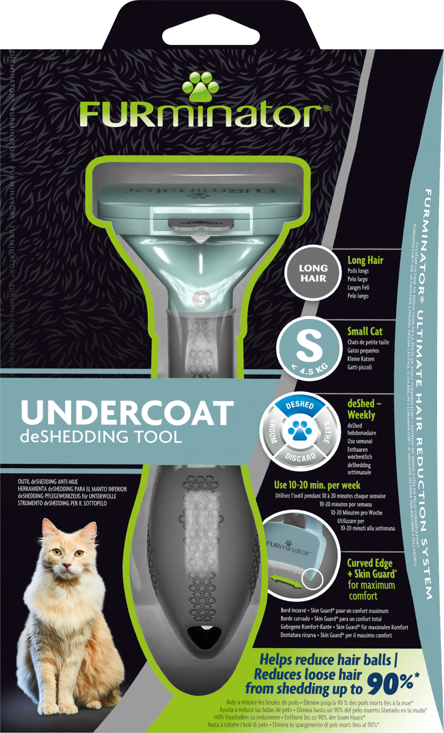 FURminator Undercoat deShedding Tool for Small Long Hair Cat