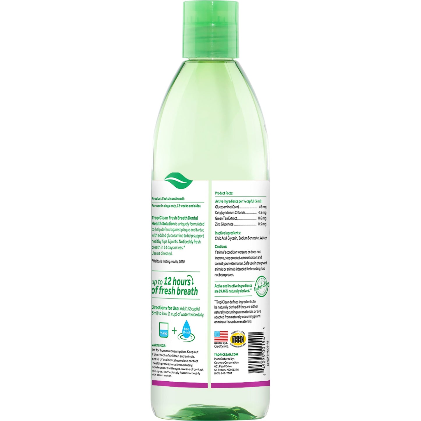 TropiClean Dental Health Solution Plus Hip & Joint for Dogs 473ml
