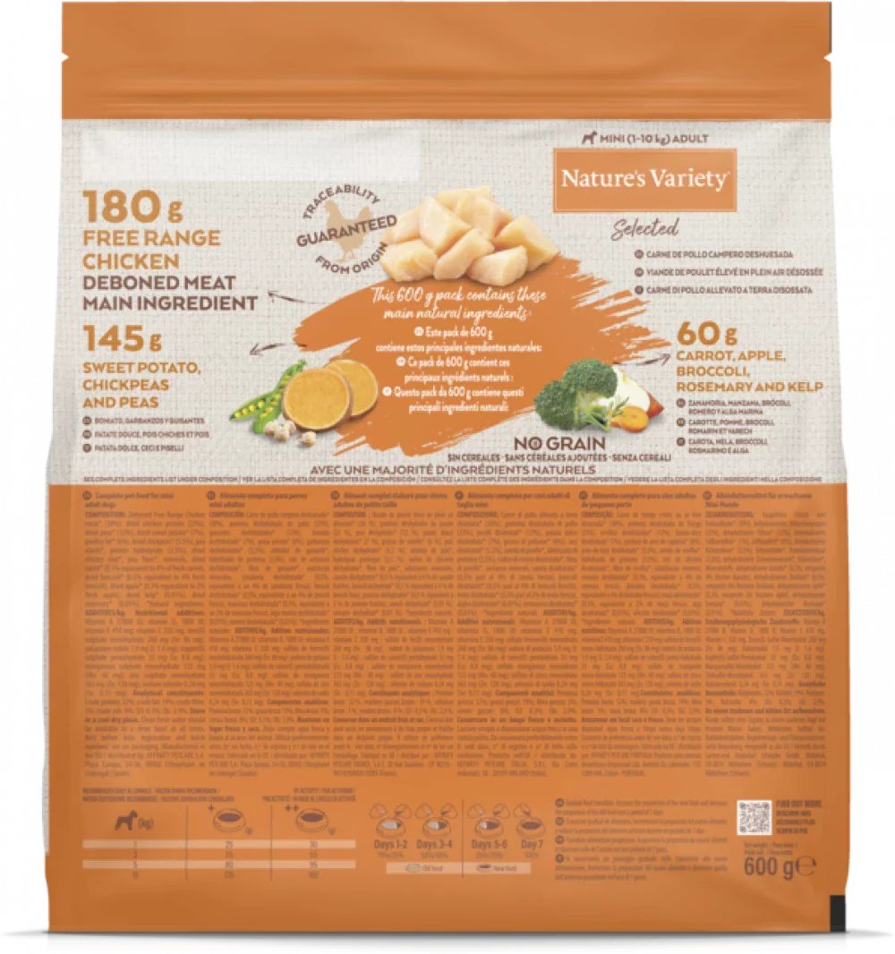 Nature's Variety Selected Free Range Chicken Mini Adult Dry Dog Food 600g