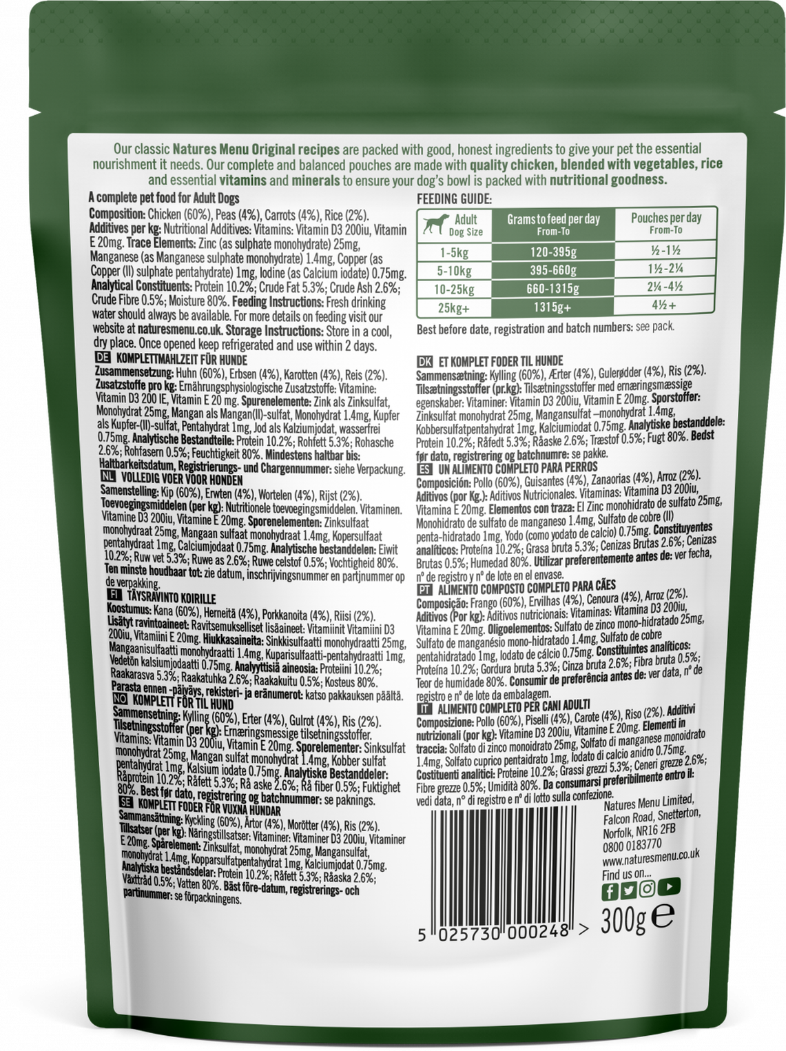 Natures Menu Original Chicken Wet Dog Food 300g