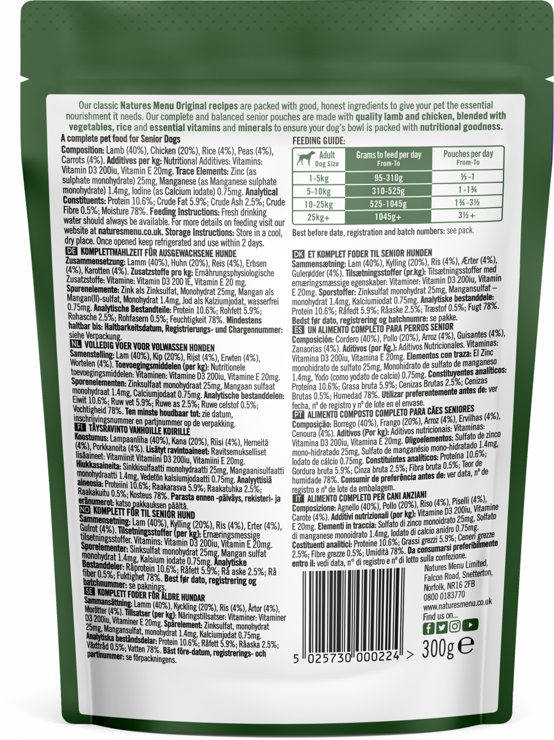 Natures Menu Original Senior Lamb with Chicken Wet Dog Food