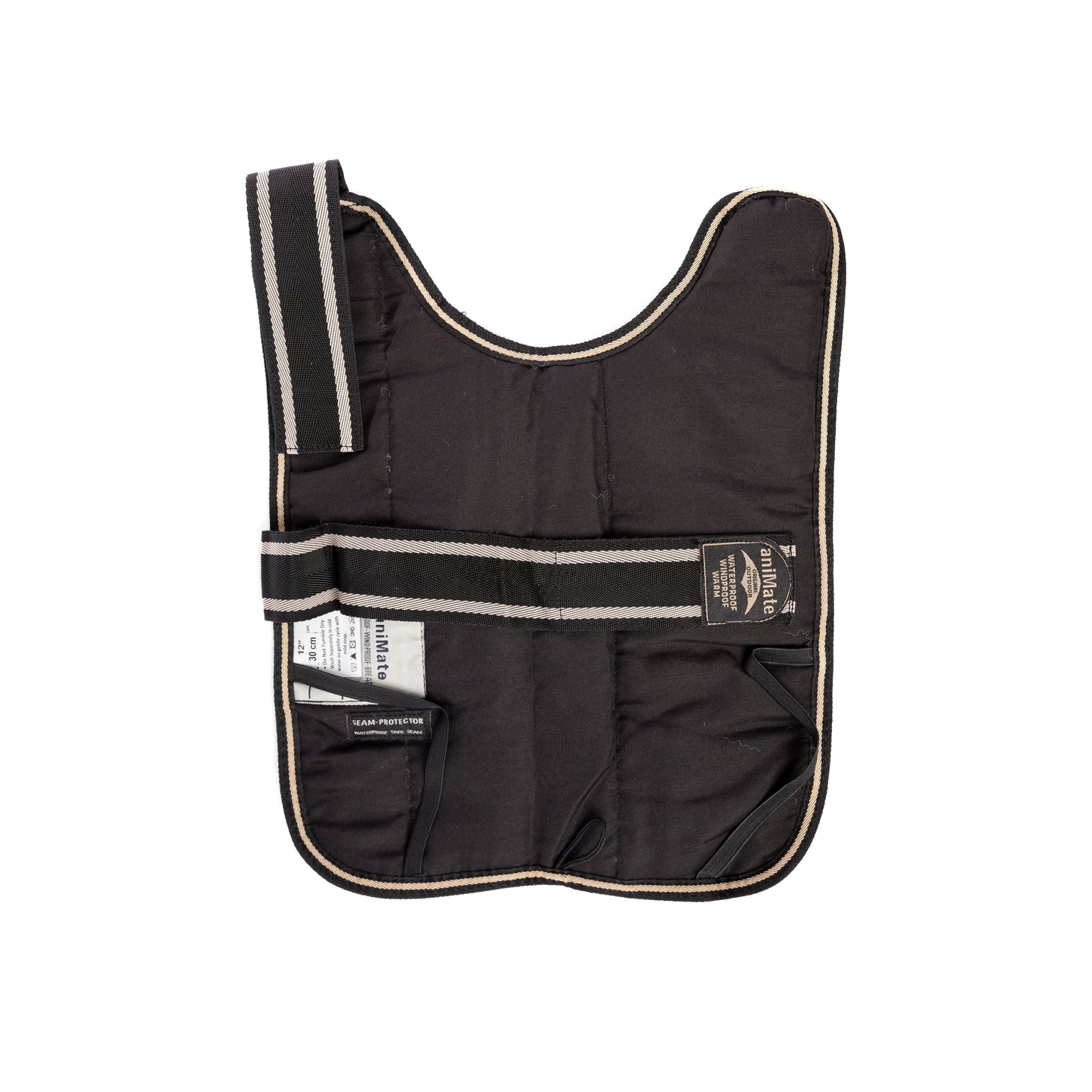 Animate Padded Waterproof Dog Coat Black 40cm